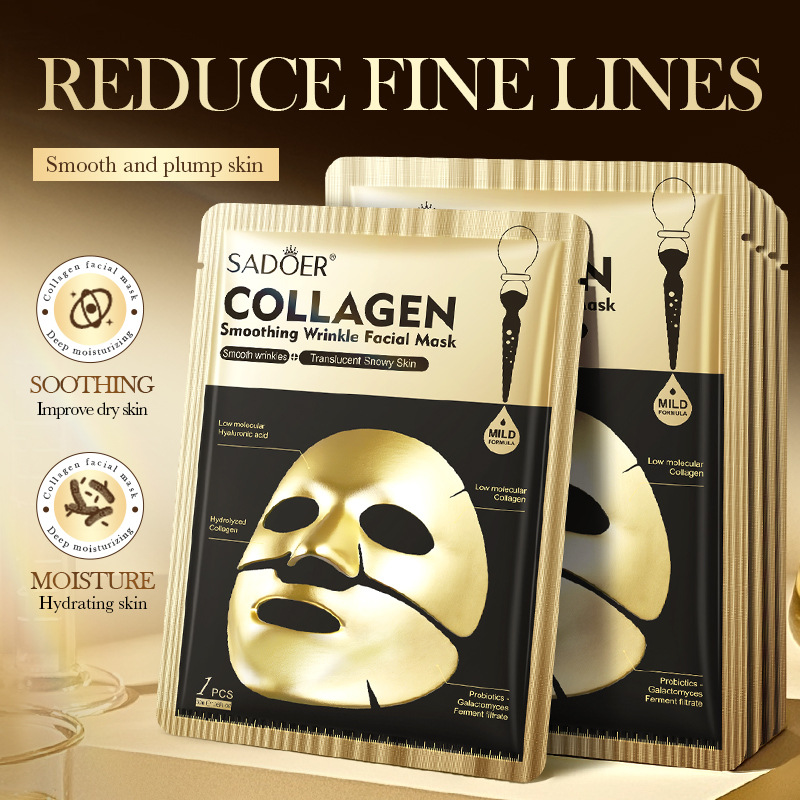 Sheet Mask Collagen - SADOER Altın Kolajen Yüz Maskeleri Nemlendirici