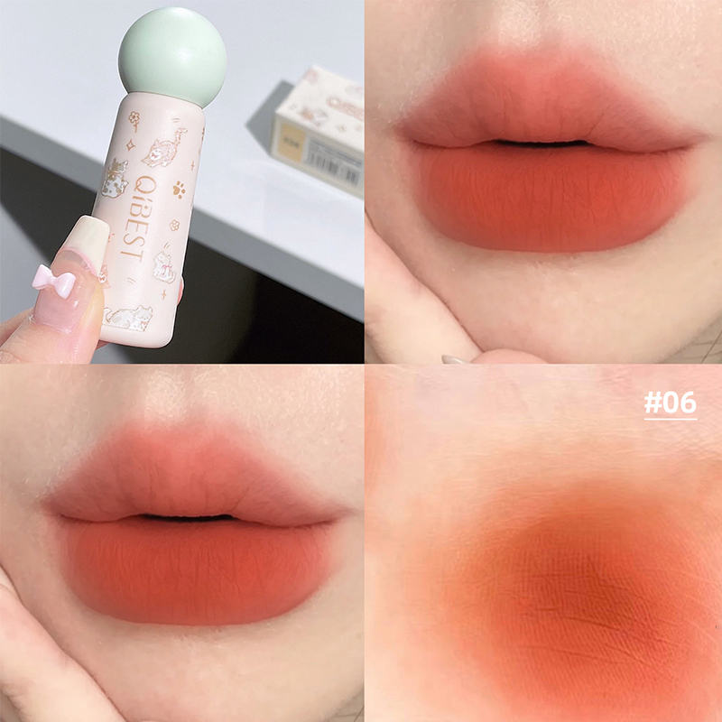 Lip Tint Korean - QIBEST Sevimli Kadife Mat Dudak Çamuru